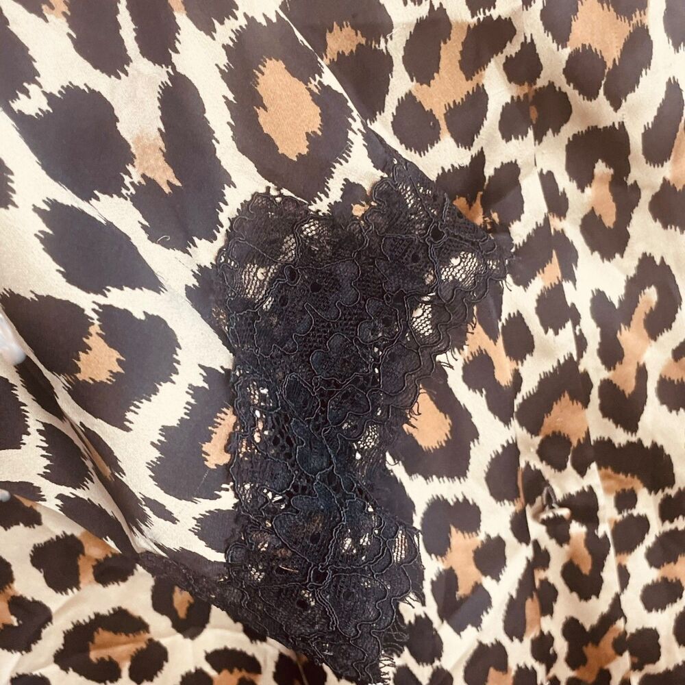 Kate Spade New York Leopard Print Button Down Blouse Top Shirt - Picture 5 of 12